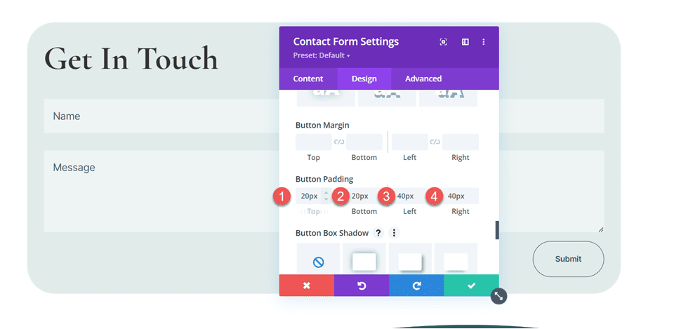 Divi コンタクトフォームモジュールのボタンパディングに複数の電子メールアドレスを含める