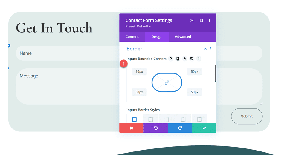 Divi รวมที่อยู่อีเมลหลายรายการในแบบฟอร์มการติดต่อ อินพุตโมดูลมุมโค้งมน