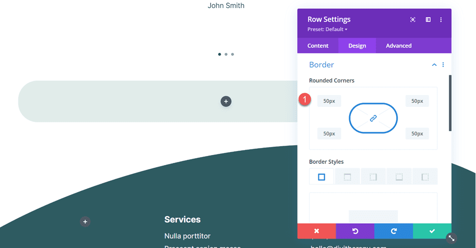 Divi รวมที่อยู่อีเมลหลายรายการไว้ในเส้นขอบแถวโมดูลแบบฟอร์มการติดต่อ