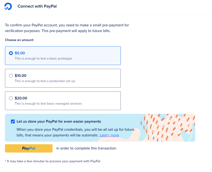 ยืนยัน paypal-digital-ocean