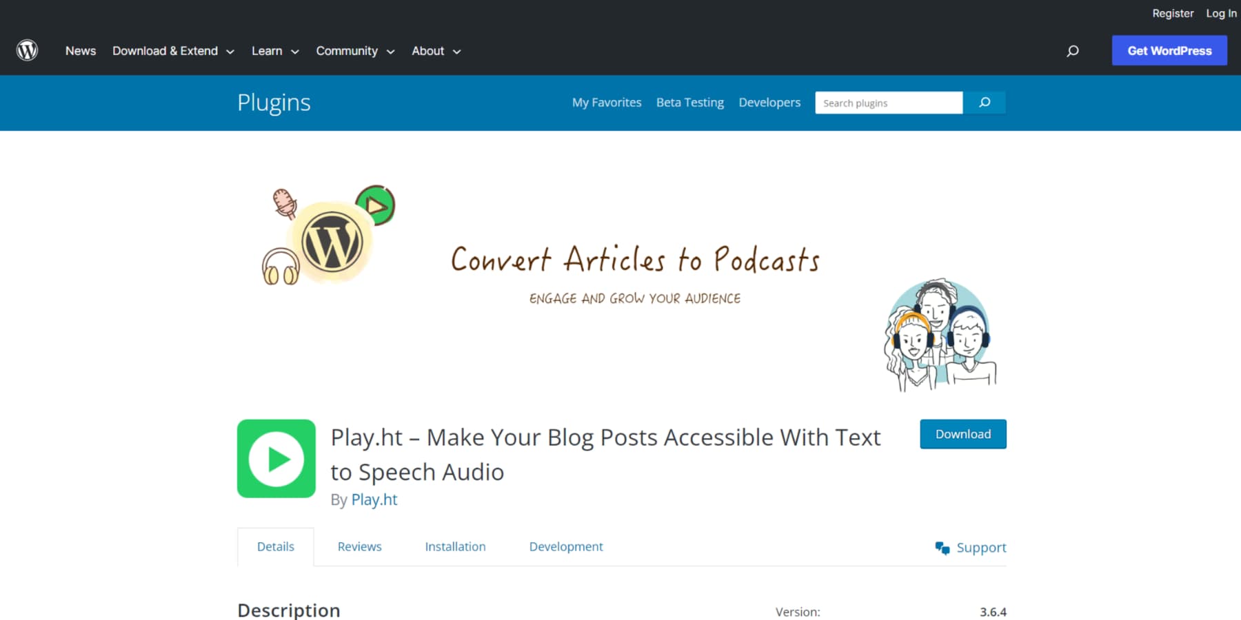 Il plugin WordPress di PlayHT