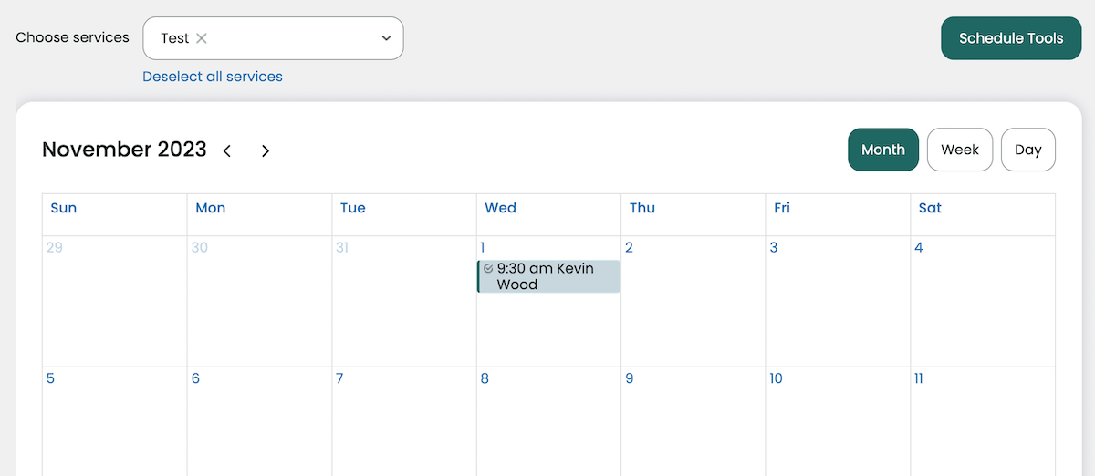 Calendar de întâlniri Webba Booking