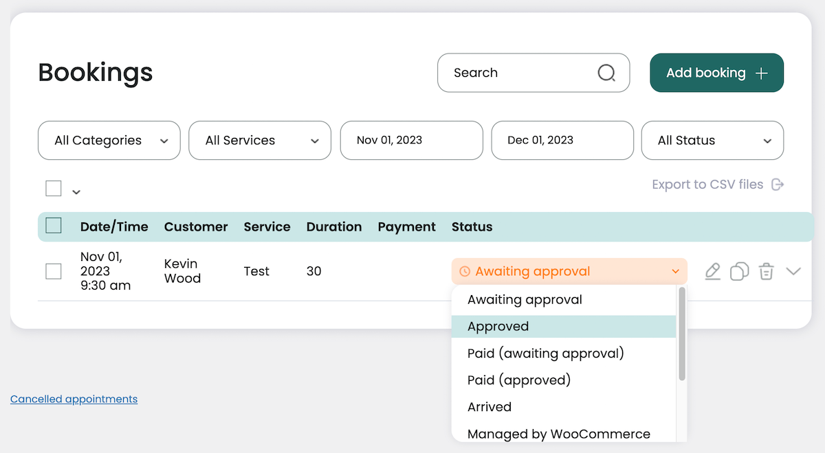 Webba Booking 管理預訂