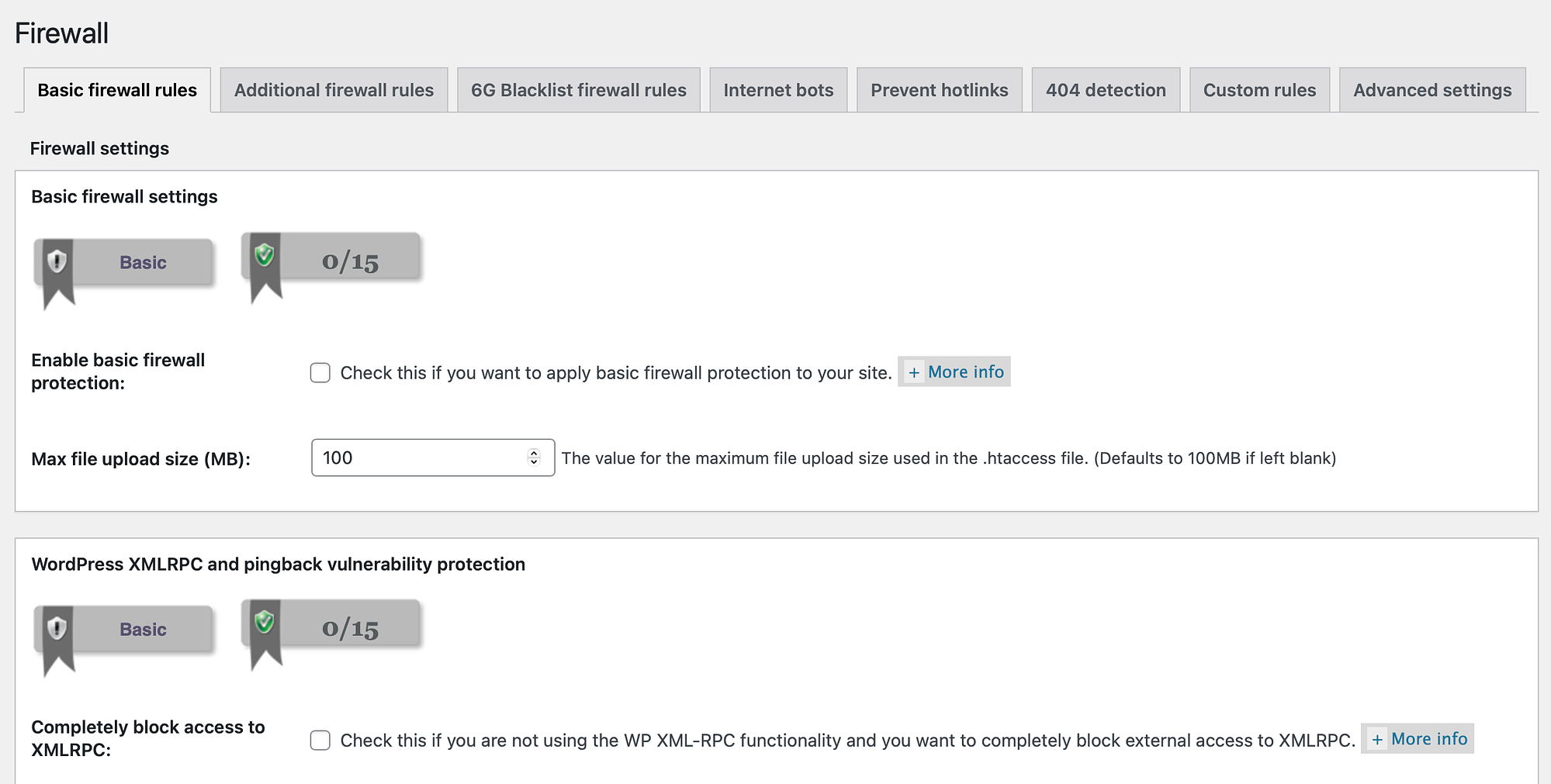 Firewall de segurança WP multifuncional.