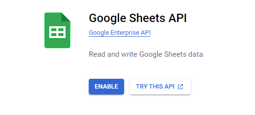 Aktivieren der Google Sheets-API