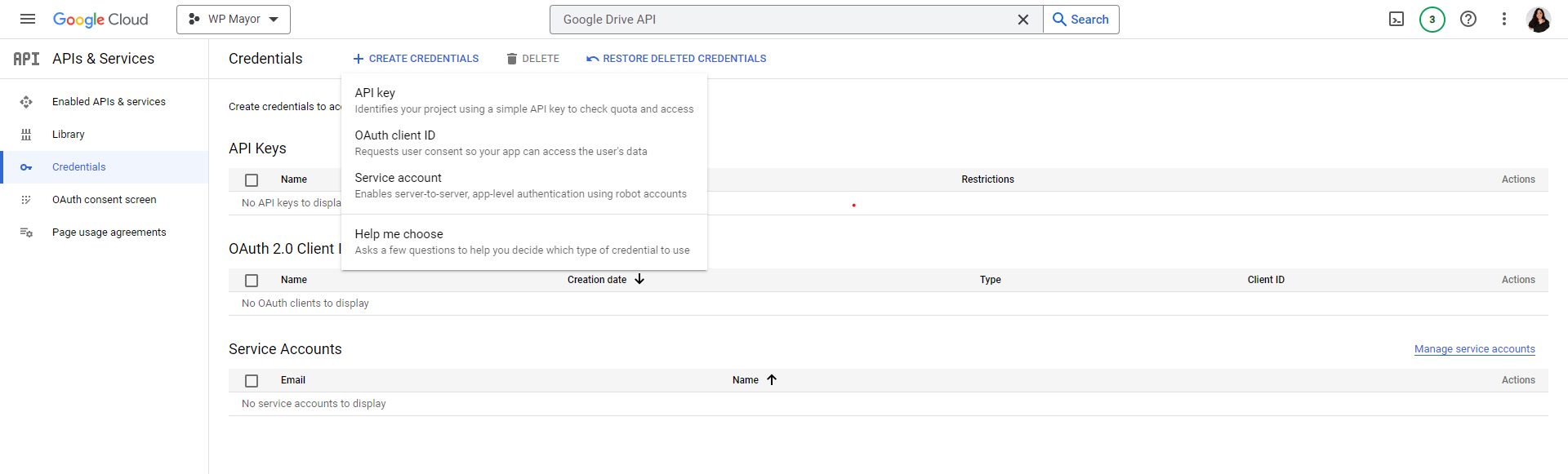 Google Sheets API를 사용하여 OAuth 자격 증명을 생성하는 WpSyncSheet