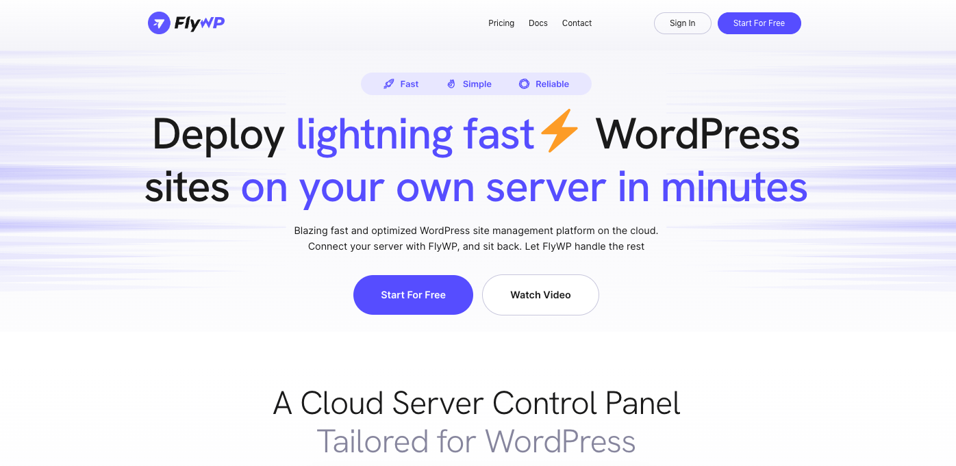 FlyWP- การจัดการเซิร์ฟเวอร์ WordPress