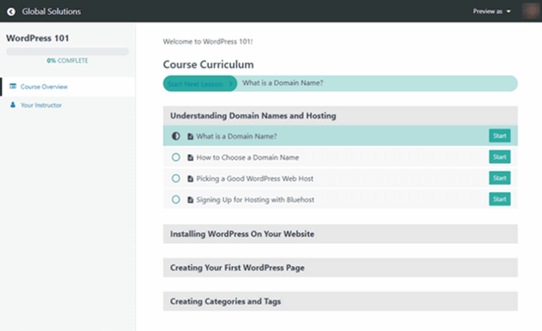 Curriculum-previzualizare curs MemberPress