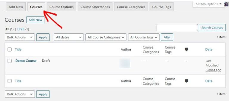 خيارات منشئ دورة LearnDash