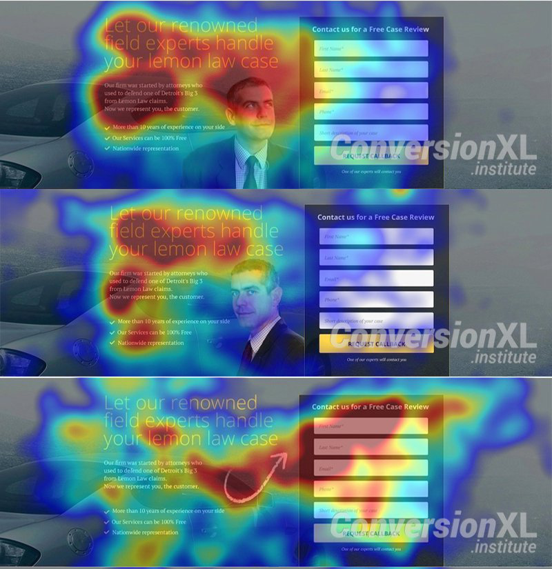 segnali visivi delle mappe di calore