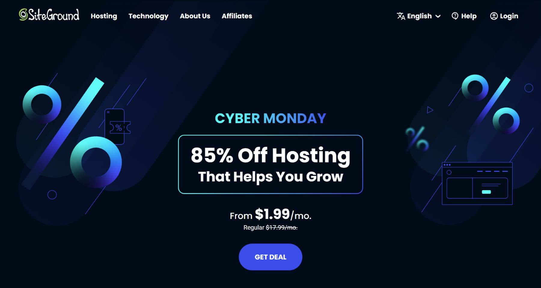 Siteground che ospita il Cyber ​​Monday