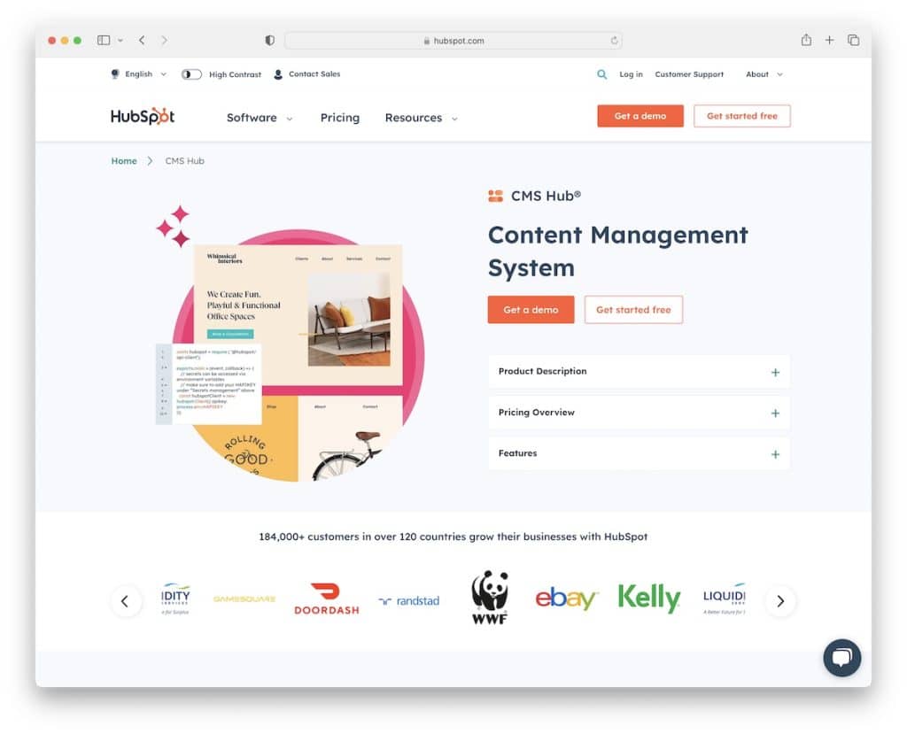 hubspot cms لسيو