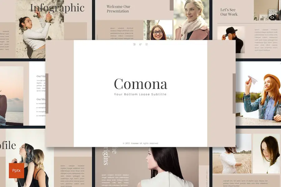 Comona - Templat Powerpoint Elegan -