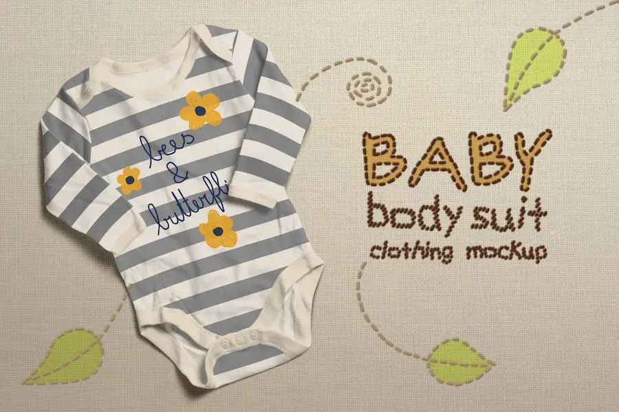 Mock-up Pakaian Bodysuit Bayi -