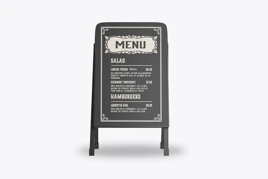 Mockup Papan Menu Luar Ruangan -