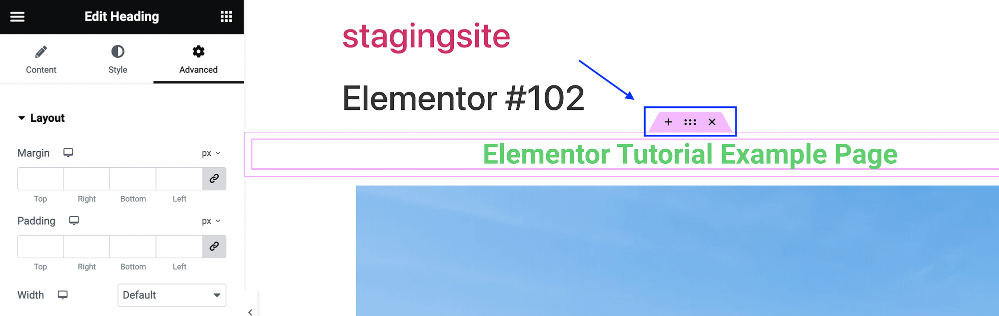 컨테이너에 대한 Elementor 튜토리얼.