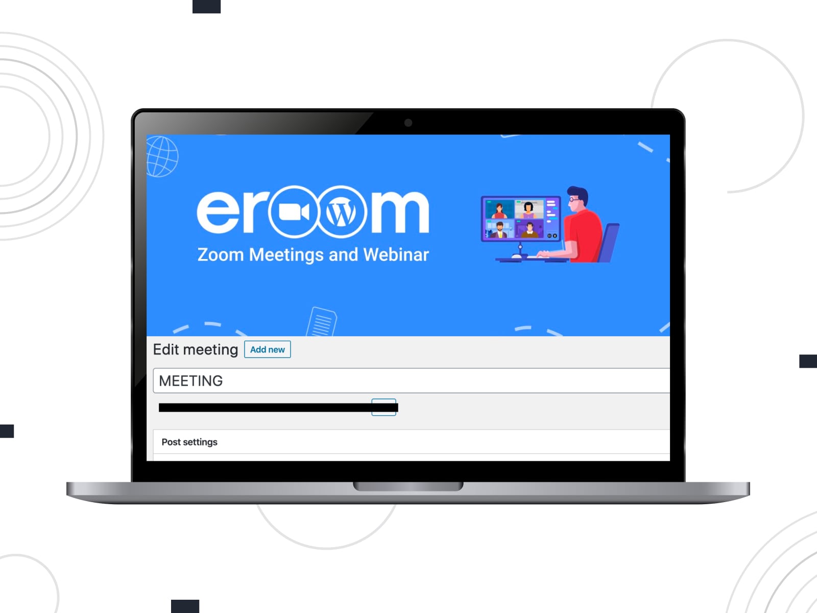 用於管理 Zoom 會議中的會議室的 eRoom WordPress 外掛拼貼。