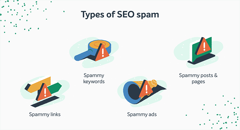 Infografică cu tipuri de spam SEO