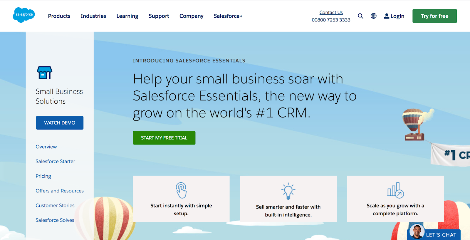 Salesforce 是 CRM 行業的巨頭，透過為小型企業和新創公司量身定制的解決方案擴展了其產品：Salesforce Essentials。