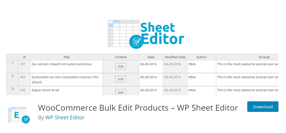 WP Sheet Editor - edição em massa no WooCommerce