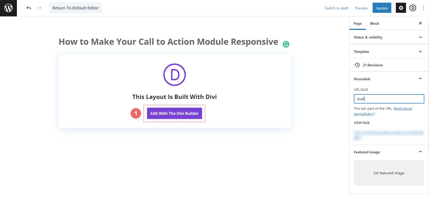 แก้ไขด้วย Divi Builder