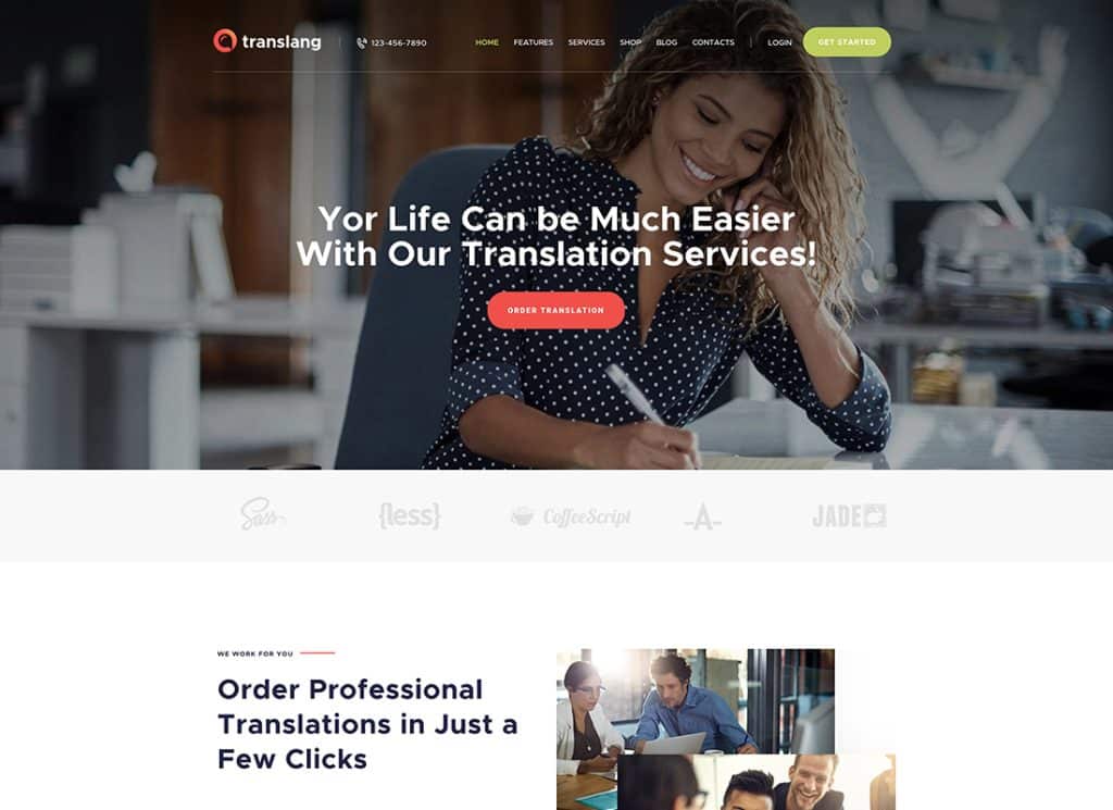 Translang - 翻译服务和语言课程 WordPress 主题
