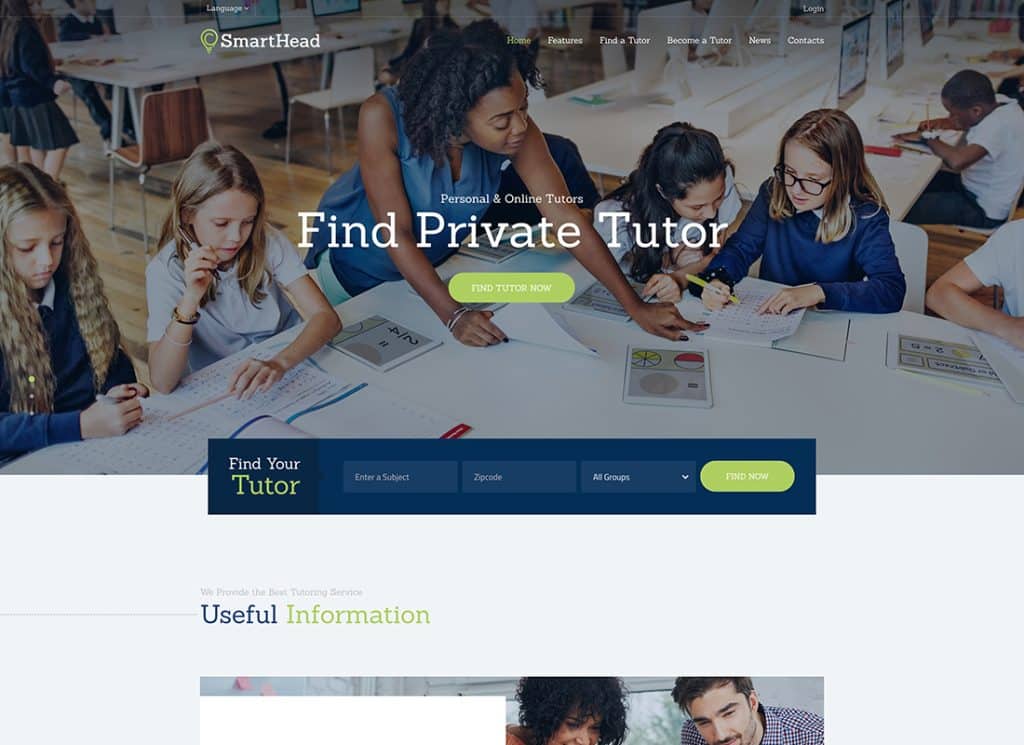SmartHead - 辅导服务和在线学校教育 WordPress 主题