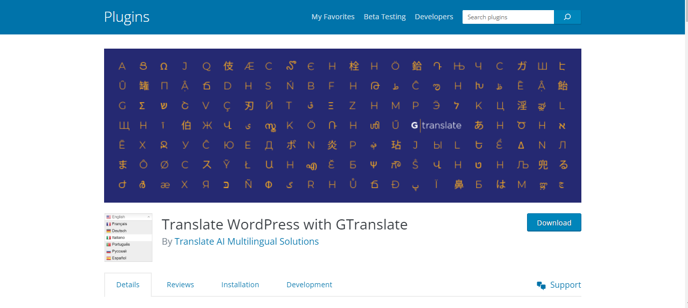 GTranslate WordPress 插件