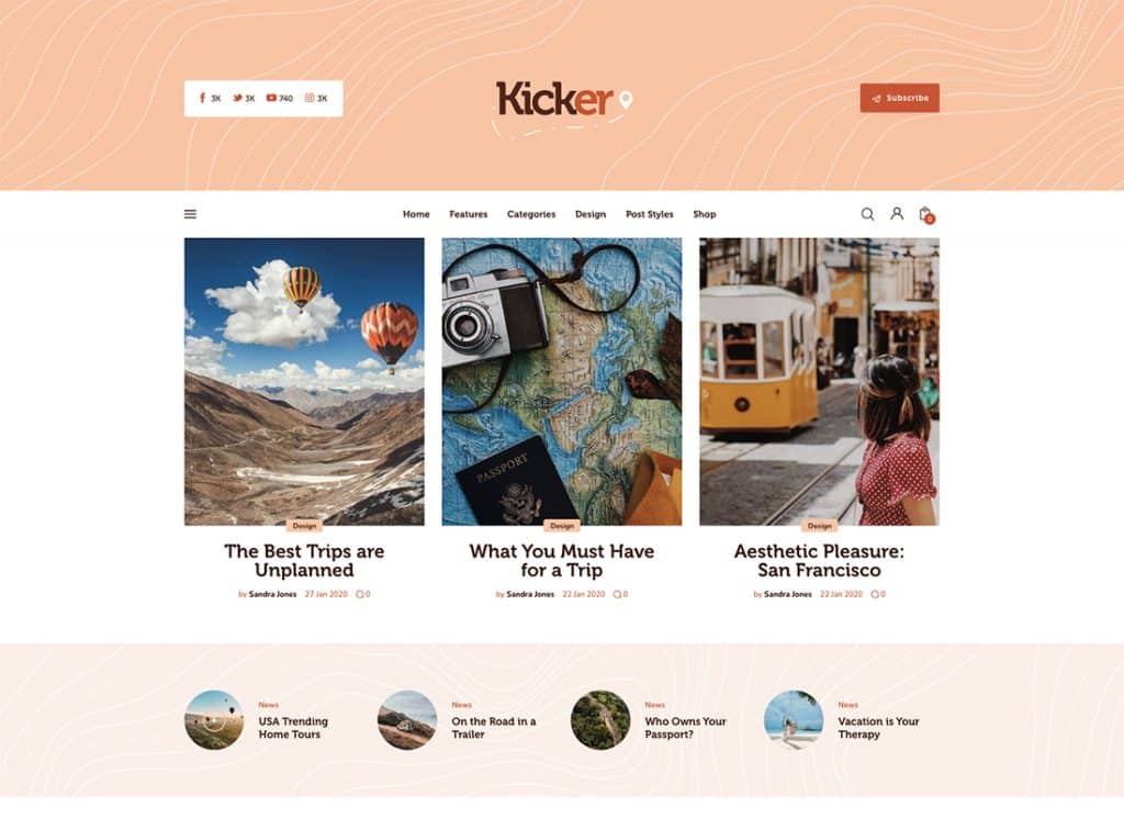 Kicker - 多用途博客杂志 WordPress 主题