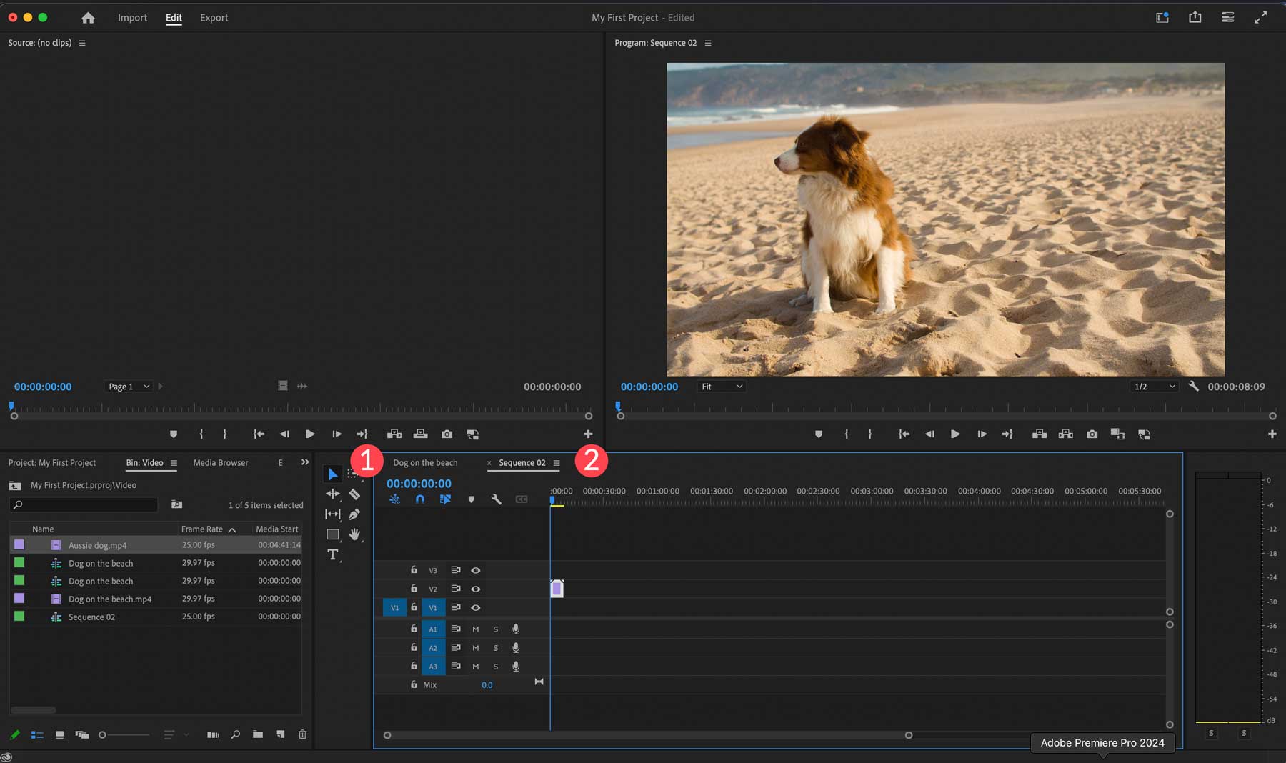 Adobe Premiere Pro の複数のシーケンス