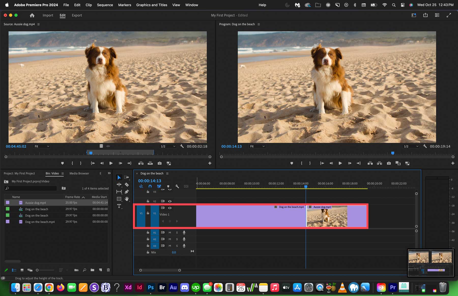 Adobe Premiere トラックを拡大する