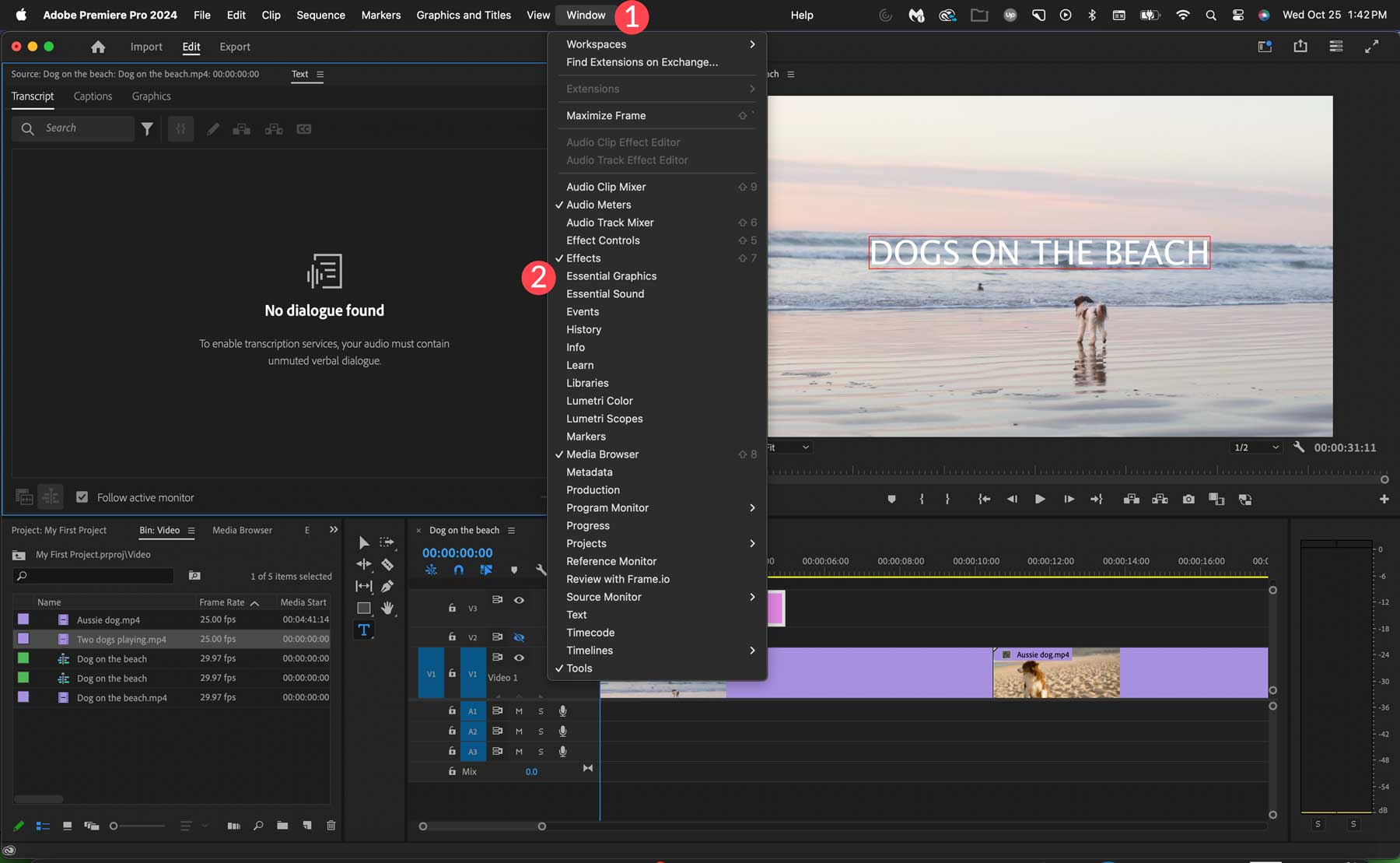 Adobe Premiere Pro グラフィックパネル