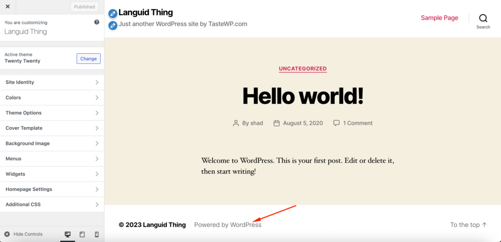 Ini adalah tangkapan layar dari didukung oleh wordpress