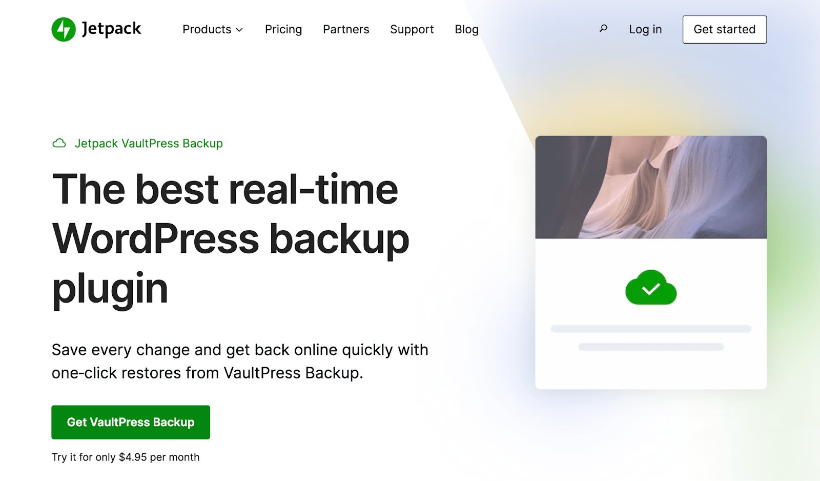 Quando se trata de WordPress, a solução de backup em tempo real mais poderosa é o Jetpack VaultPress Backup.