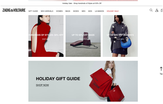 Website von Zadig & Voltaire