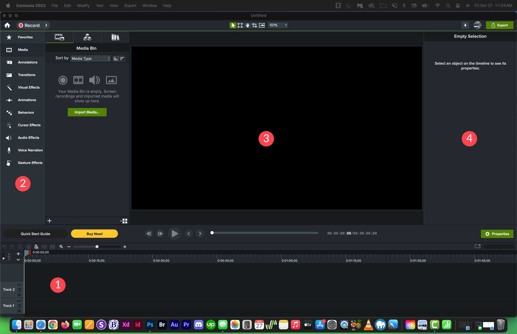 Camtasia インターフェース