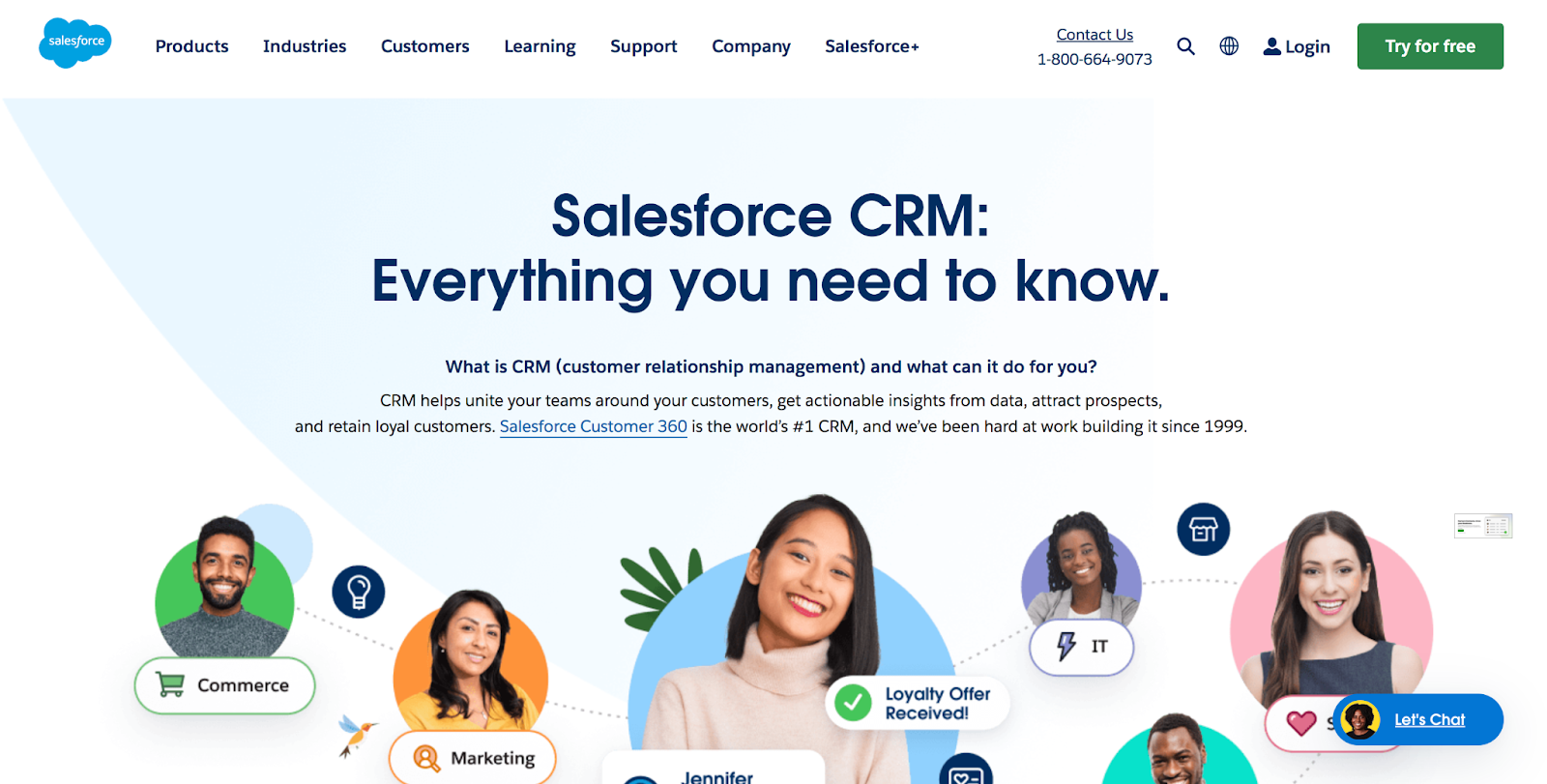 الصفحة الرئيسية لـ Salesforce CRM