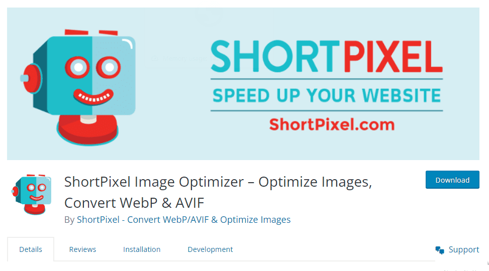 ปลั๊กอินเครื่องมือเพิ่มประสิทธิภาพภาพ ShortPixel - WordPress WebP