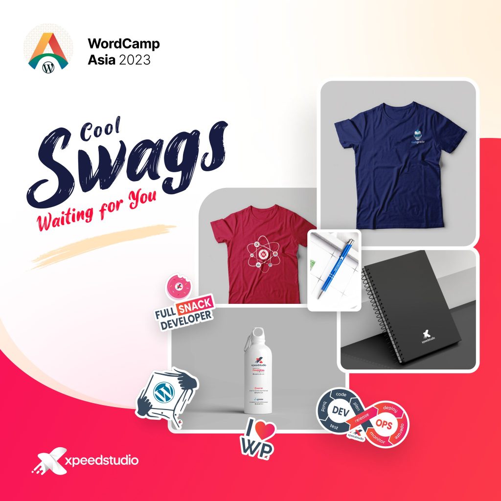 WordCamp Asya 2023 Hediyeler ve Swags