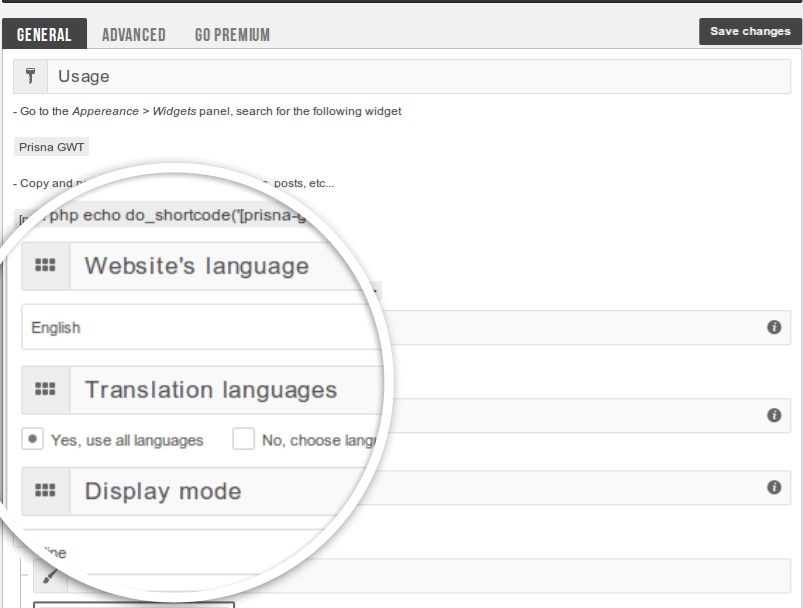 Prisna GWT-Dashboard