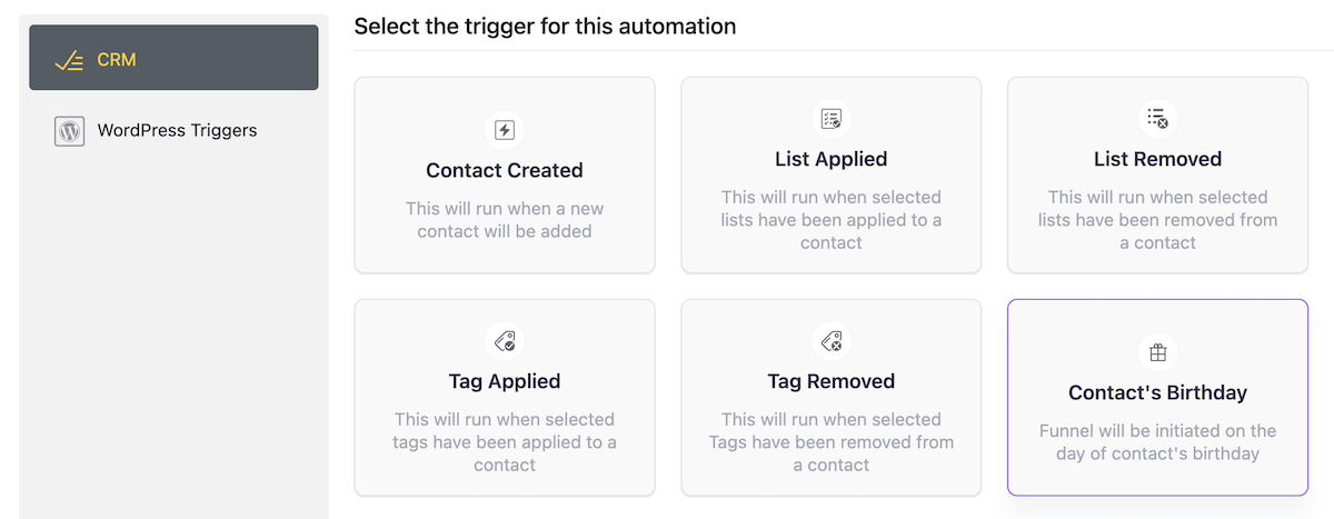 Wyzwalacz automatyzacji FluentCRM