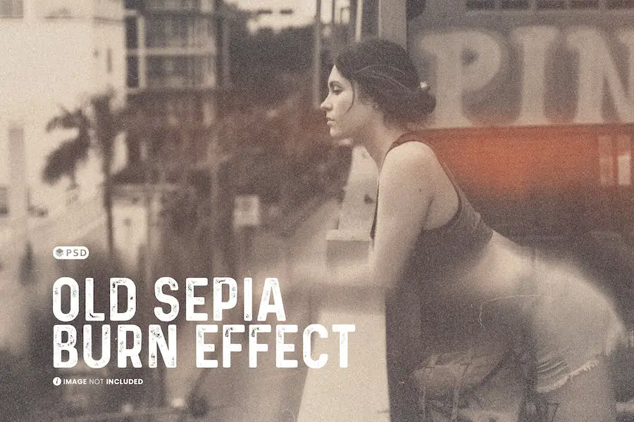 Efect foto vechi de ardere sepia -