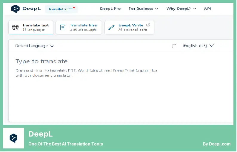 DeepL - Unul dintre cele mai bune instrumente de traducere AI