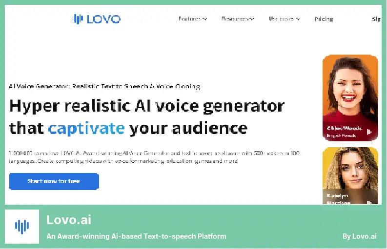 Lovo.ai - Ödüllü Yapay Zeka Tabanlı Metin-Konuşma Platformu