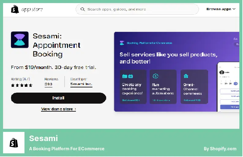 Sesami - une plateforme de réservation pour le commerce électronique