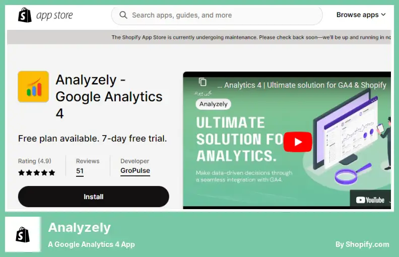 Analyzely - um aplicativo do Google Analytics 4