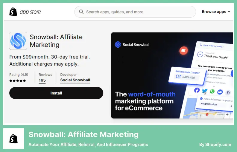 Snowball: การตลาดแบบ Affiliate - ทำให้โปรแกรม Affiliate ผู้อ้างอิง และผู้มีอิทธิพลของคุณเป็นแบบอัตโนมัติ