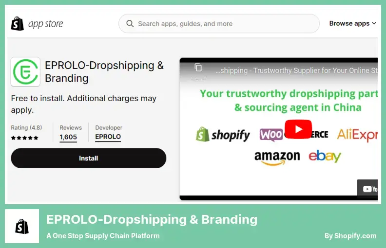 EPROLO‑Dropshipping & Branding - منصة واحدة لسلسلة التوريد