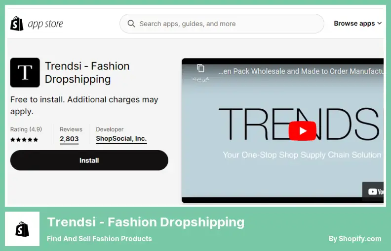 Trendsi ‑ Dropshipping de moda: busque y venda productos de moda