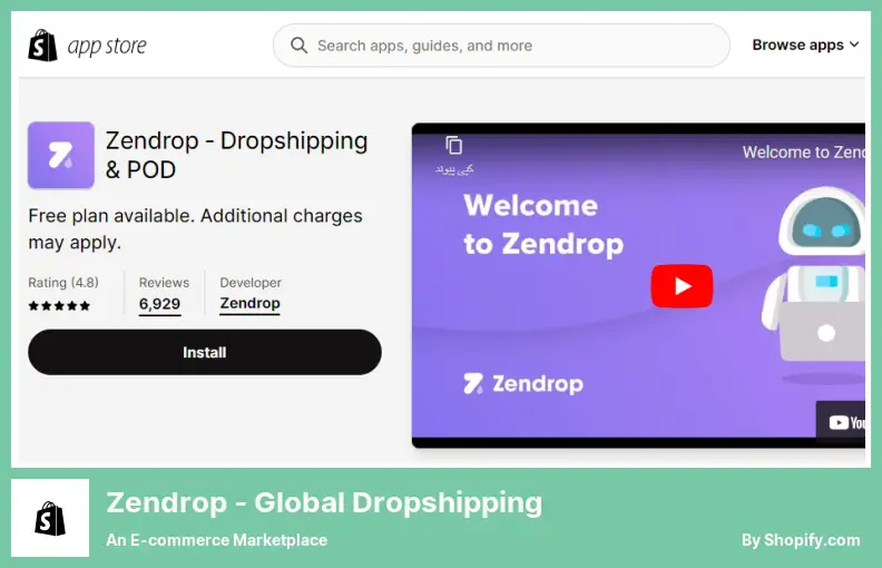 Zendrop - Küresel Dropshipping - Bir E-ticaret Pazaryeri